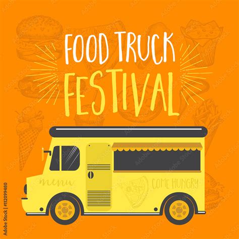 Food truck festival menu food brochure, street food template design ...