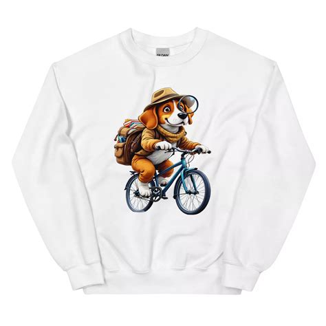 Biking Beagle Dog Bike Cycling Crewneck Sweatshirt ,Holiday wear trend