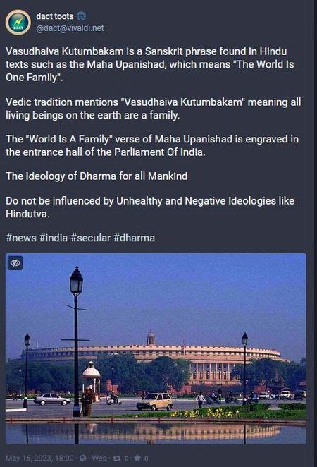 Vasudhaiva Kutumbakam – Secular India