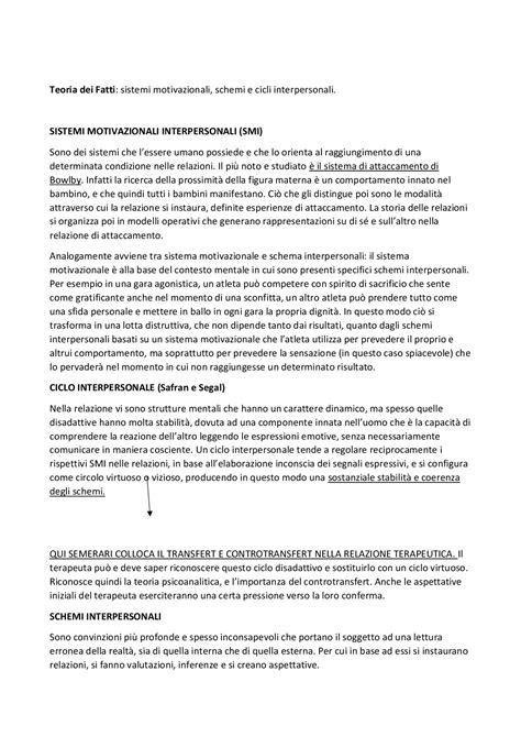 Teoria dei fatti e della cura. - Docsity