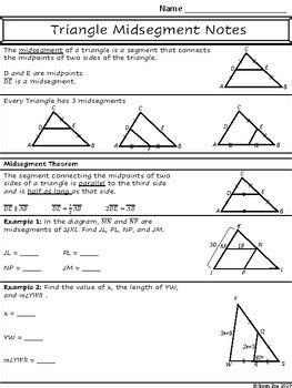 Triangle Midsegment Notes And Practice By Poe Pro Math Resources