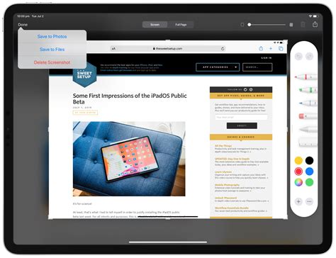 Taking, Annotating, and Sharing Screenshots in iPadOS – The Sweet Setup