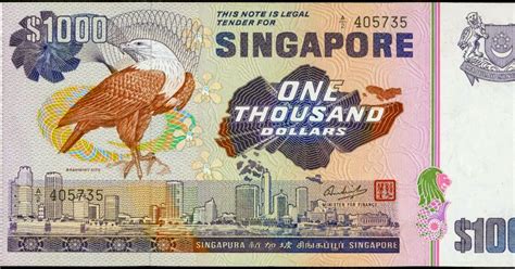 Singapore 1000 Dollars Banknote Bird Series World Banknotes And Coins Pictures Old Money