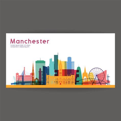 manchester greater manchester ilustrasi grafik vektor clip art