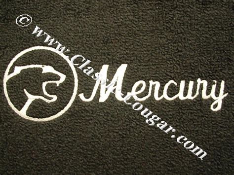 Floor Mats Coupe Only Black Carpet White Mercury Script W Cougar