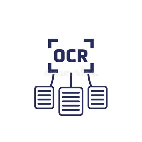 Ocr Optical Character Recognition Icon For Apps Stock Vector