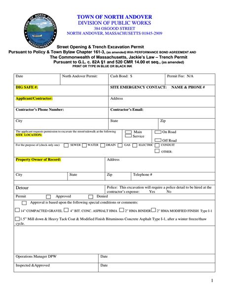 Street Opening Trench Excavation Permit Pdf Google Drive