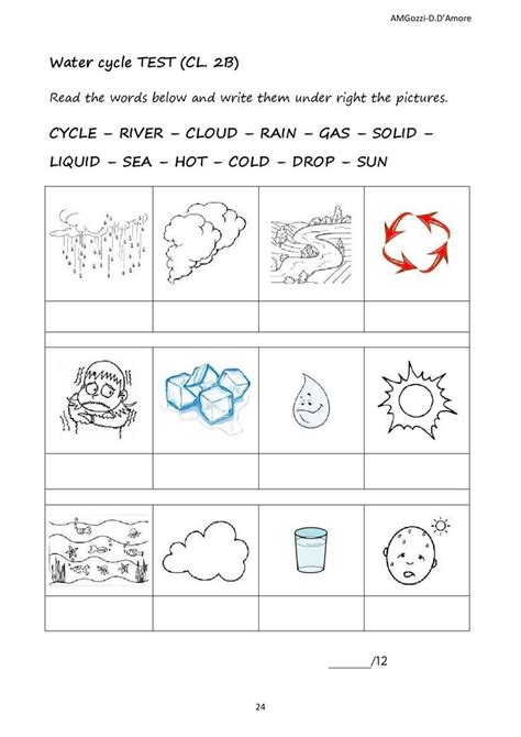 Lapbook Water Cycle Primaria Casteldario Water Cycle Lapbook Words