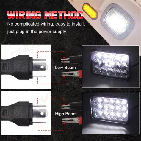 4X6 LED HEADLIGHTS HI LO Beam Lamp For Chevy Pickup 81 1987 C10 K10