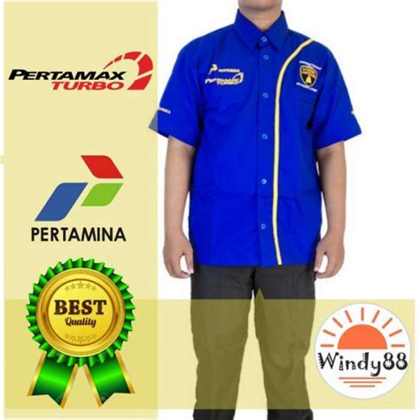 Jual Seragam Pertamax Turbo Baju Spbu Pertamina Pertalite Pria Wanita