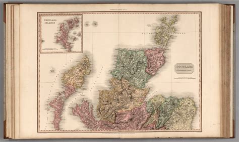 Scotland Northern Part With Inset Map Shetland Islands Drawn Under