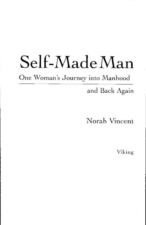 PDF Norah Vincent Self Made Man One Woman S Journey BookFi Org