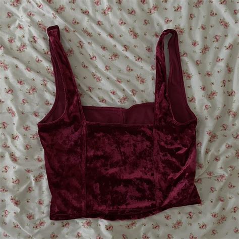 Red Velvet Corset Tank Size Small Whimsigoth Goth Depop