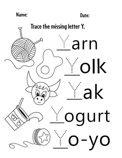 Free Letter Y Worksheets For Preschool ⋆ The Hollydog Blog