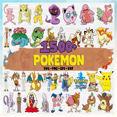 Pokemon Svg Mega Bundle High Quality Pokemon Png Pokemon Svg For