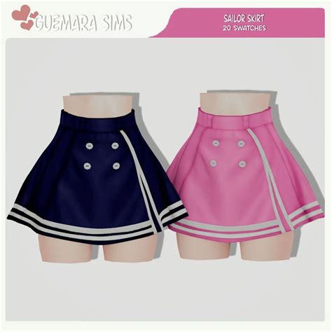 Sailor Skirt Public Now Guemara In 2024 Sims 4 Clothing Sims 4