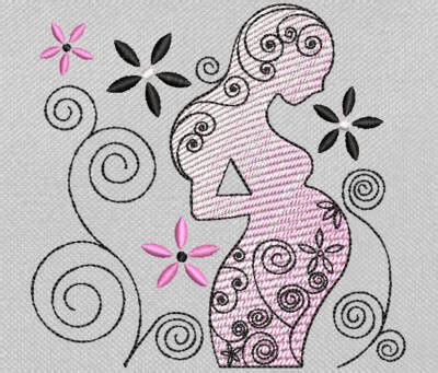 Femme Enceinte Et Arabesques Brodshop Motif De Broderie Pour Mamans