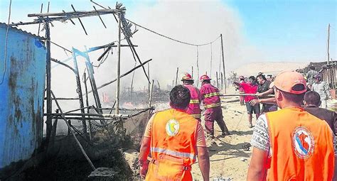 Chimbote Incendio en invasión Villa Los Jardines fue ocasionado por