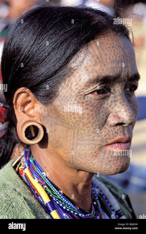 Myanmar Burma Chin State Portrait Of A Woman From Chin Ethnic Group