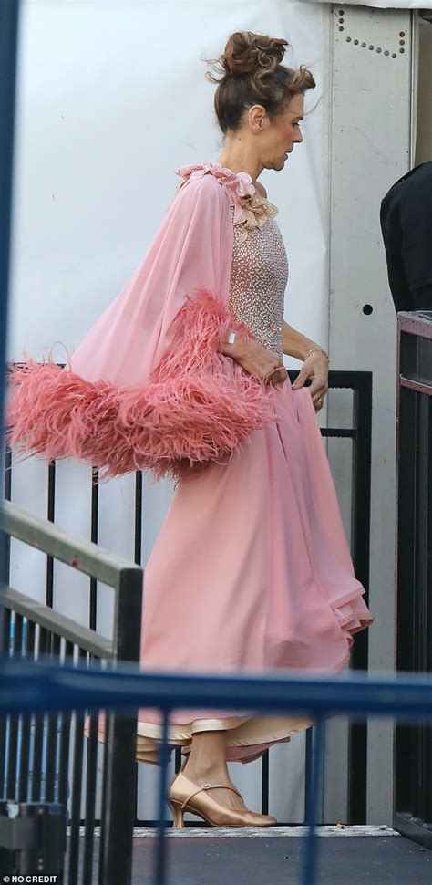 Strictly's Annabel Croft looks radiant in pink dress and matching cape ...