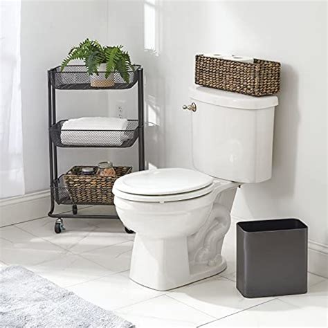 Mdesign Natural Woven Water Hyacinth Bathroom Toliet Roll Holder