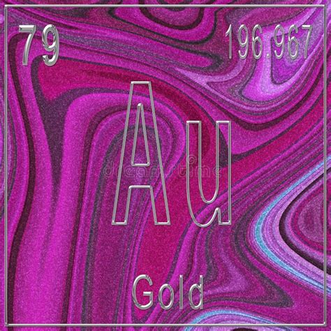 Gold Chemical Element Sign With Atomic Number And Atomic Weight Stock