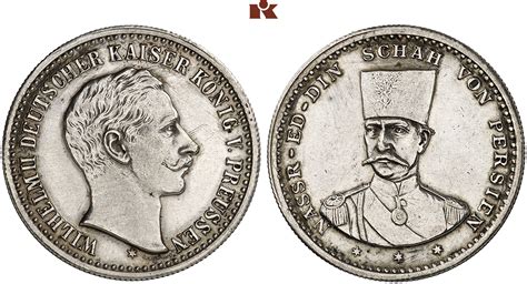 Wilhelm Ii Silbermedaille In Mark Gr E Marienb