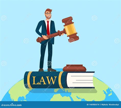 Rule Of Law Metaphor Flat Vector Illustration Stock Vector