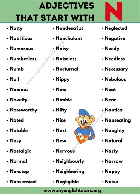 Adjectives That Start With N Describe Person