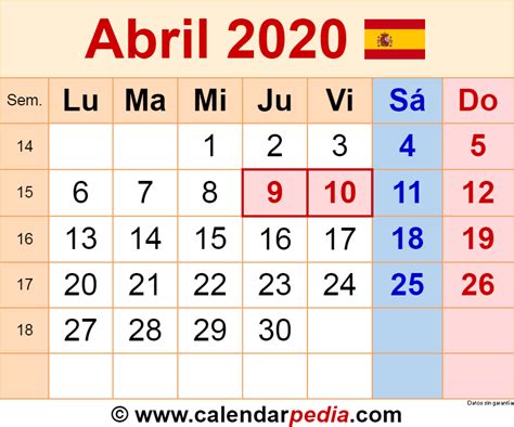 Hacer la vida Lágrimas yo mismo calendario imprimir abril 2020