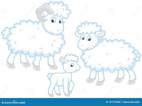 Sheep Lamb And Ram Stock Vector Illustration Of Clip 107376858