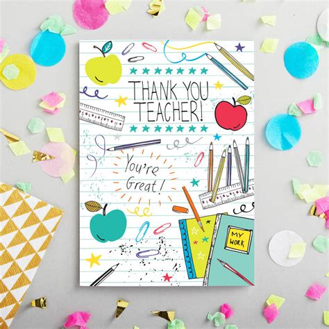 Printable Teacher Thank You Card