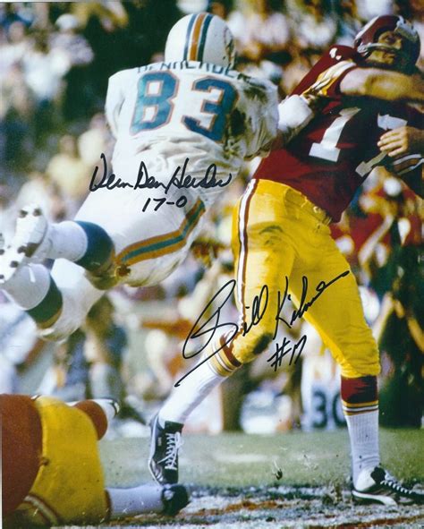 Autographed Vern Den Herder Miami Dolphins And Billy Kilmer Washington