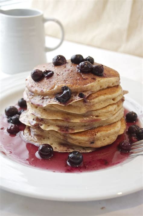 Greek Yogurt Pancakes With Blueberry Maple Syrup Best Breakfast Recipes Sweet Breakfast