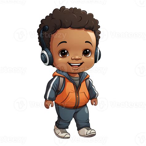 Cute Black Baby Boy Clipart Illustration AI Generative 27238126 PNG