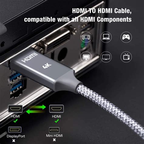 Short Hdmi Cable 15 Ft Capshi High Speed 18gbps 15 Ft Hdmi Cable Hdmi Cable 15 Foot 4k 3d