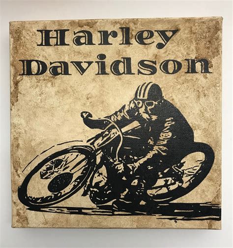 Harley Davidson Painting, Motorcycle Art, Painting, Art, Hand Painted ...