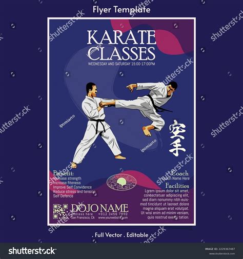 Karate Class Vector Flyer Template Karate Stock Vector (Royalty Free) 2229367487 | Shutterstock