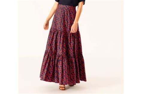 Xs Xl Tiered Maxi Skirt Pdf Sewing Pattern Women Boho Skirt Etsy