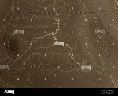 South Dakota State Of United States Of America Elevation Map Colored