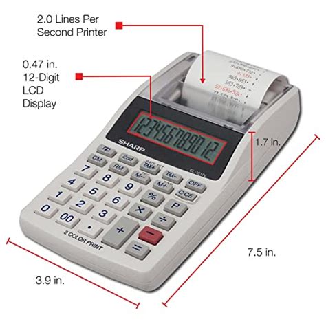 Sharp El V Handheld Portable Cordless Digit Large Lcd Display