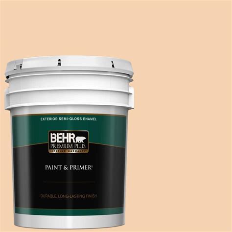 BEHR PREMIUM PLUS 5 Gal PPL 42 Warm Apricot Semi Gloss Enamel