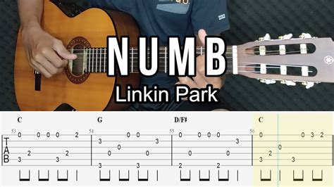 Linkin Park Numb Fingerstyle Guitar Tab Chords Lyrics Youtube