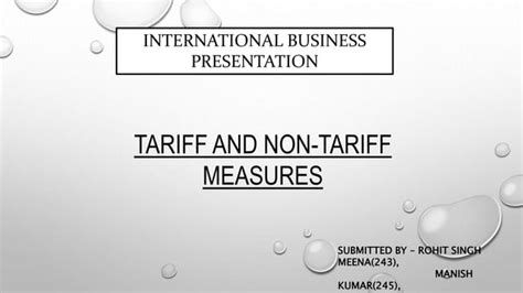 Tariff And Non Tarif Measures Ppt