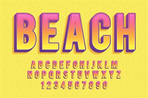 Decorative Beach Font And Alphabet Vector Vector Art At Vecteezy