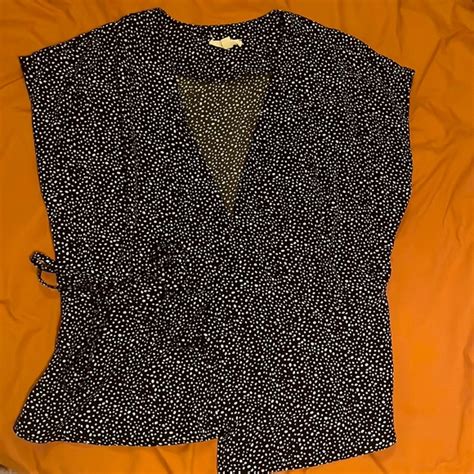 La Miel Tops Black And White Polka Dot Wrap Top Brand La Miel