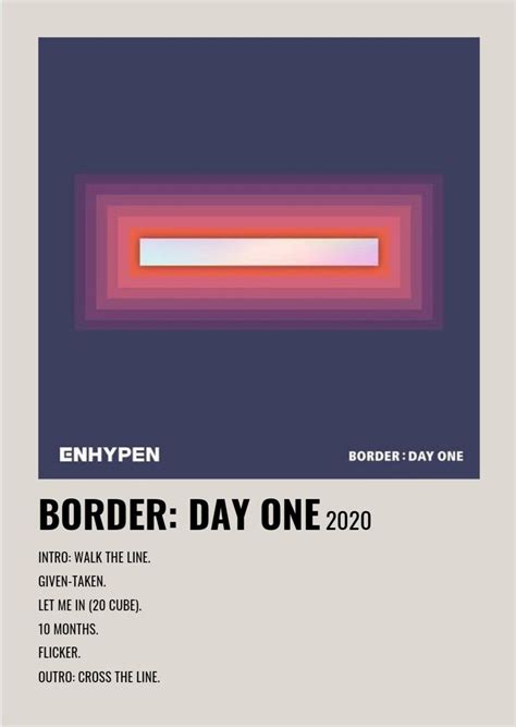 Border: Day One Enhypen Polaroid Album Cover | Minimalist poster, Album ...