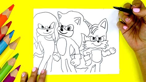 🔴👉 Coloring And Drawing Sonic 2 Tails Knuckles The Echidna 🔷 How To