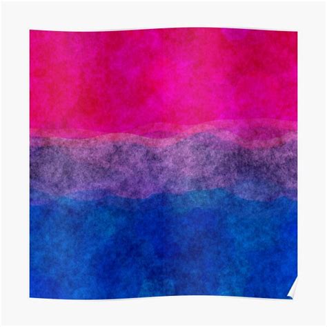 Bohemian Watercolor Abstract Digital Bisexual Pride Flag Poster For