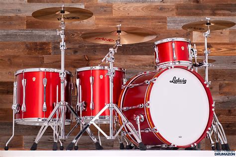 Ludwig Classic Maple 4 Piece Drum Kit Diablo Red Lacquer Reverb